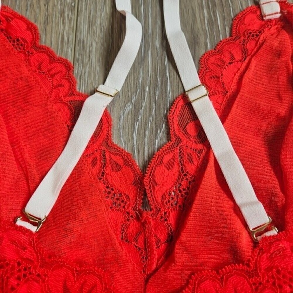Free People We Are HAH Cheap And Cheerful Bodysuit Red Women's Small Revolve - Picture 10 of 13